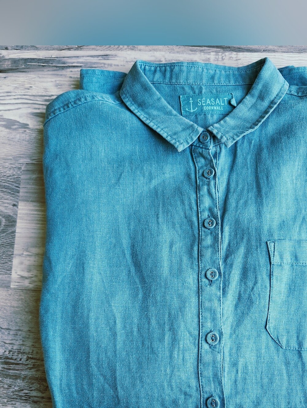 Seasalt Cornwall 100% Linen Rockcliffe Shirt Tunic Dress Women's US 8 UK 12
